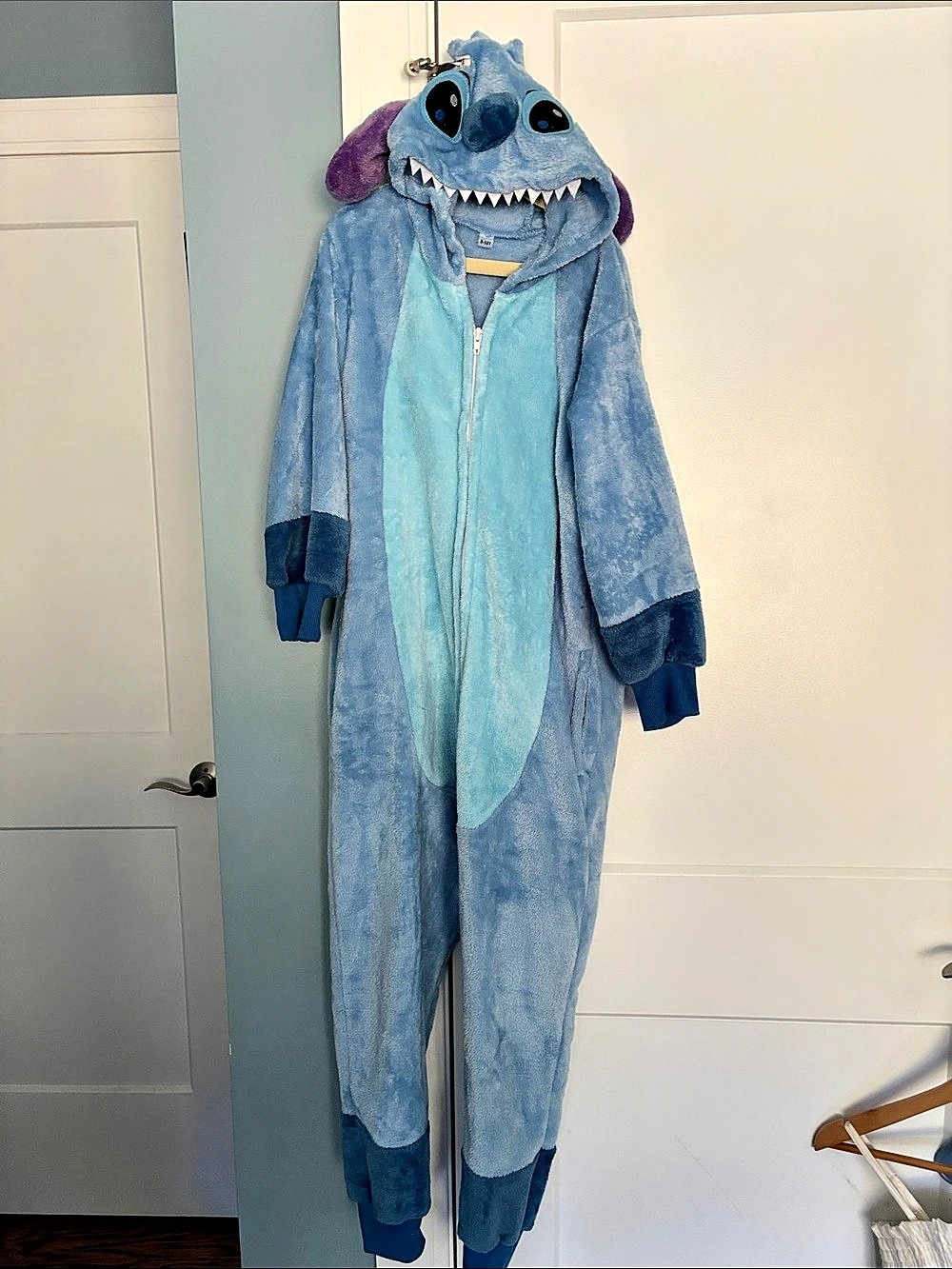 Disney Stitch Fleece Costume Onesie Blue & Green Girls 9-10Y
